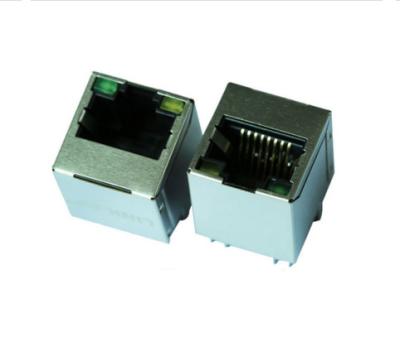 Vertical Gigabit Ethernet RJ45 Connector Female , PCB Shielded RJ45 Connector