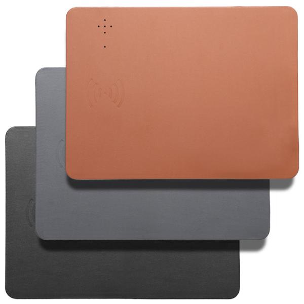 Personalized Qi 10W Mouse Pad Wireless Charger PU Leather Mat
