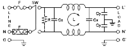 Фильтр 250VAC 10A модуля входа силы YB11C1-10A-Q затыкает в фильтре EMI