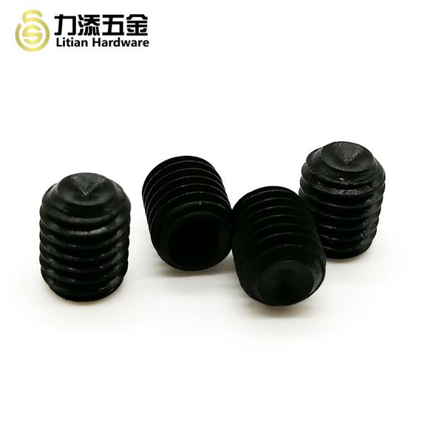DIN 916 Flat Point Grub Screw Carbon Steel Black M7 M9 Black