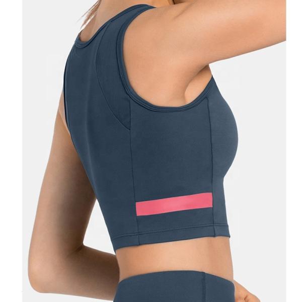 Womens Crop Tank Tops High Neck Workout Running Yoga Bra Tank Top