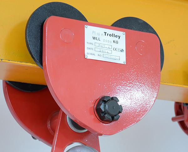 I Beam Plain Trolley 2 Ton 0.5 Ton Adjustable For Construction Site Odm