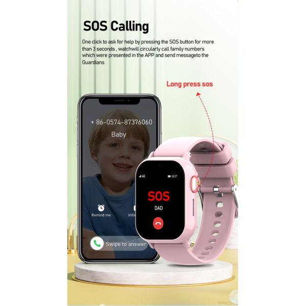 Eraysun Children's Smart Watch SOS WIFI HD Screen Video Call 1.52 Inch GPS Tracker Location 4g Kids Smart Watch Health Monitor