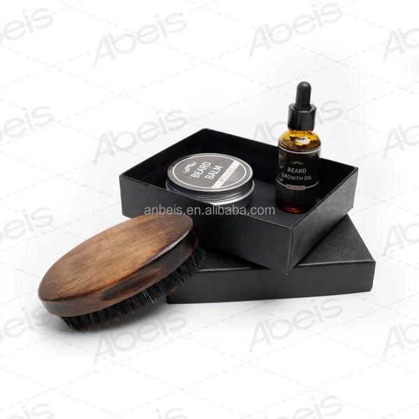 Custom Logo Engraved Portable Pocket Retro Wooden Boar Bristle Beard Brush and Comb Set Men's Beard Care