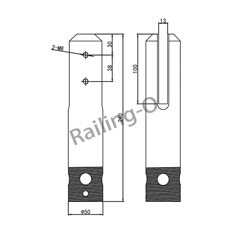 Round Stainless Steel Spigot Satin Finish 2205 Duplex  Glass Pool Fence Spigots