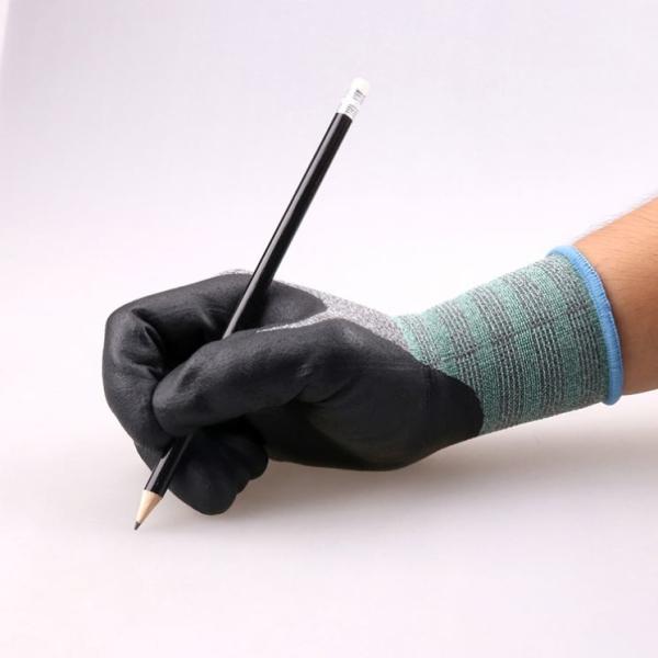 Nitrile assembly clamping safety gloves, smooth black nitrile coating industry work gloves