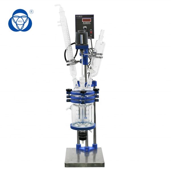 2L CE Approved Jacketed Glass Reactor with 0.098 Mpa Vacuum for Chemical Testing Research