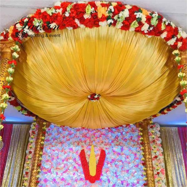 SX-387 Beautiful Wedding Stage Decorative White Drapery Hanging Ceiling Drapes