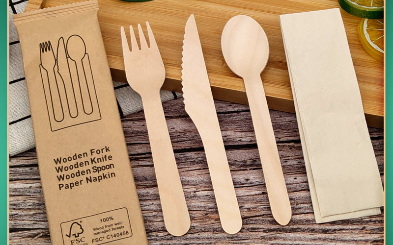 Food Grade and Eco-Friendly Disposable Wooden Tableware with Straight Style Wooden Spoon