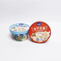 Cuenco de papel desechable liofilizado con cubierta de papel cubo de fideos instantáneos comida para llevar embalaje copa de bebida caliente