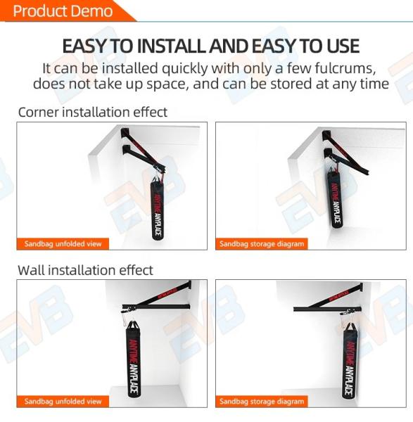 Movable Wall Mount Punch Bag Bracket Pull Up Bar Hanging Punching Bag Stand