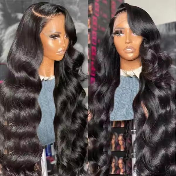 Ready to Ship Brazilian Virgin Hair Body Wave 180% Preplucked 13x4 Transparent Full Lace Front Wigs Human Hair for Black Women