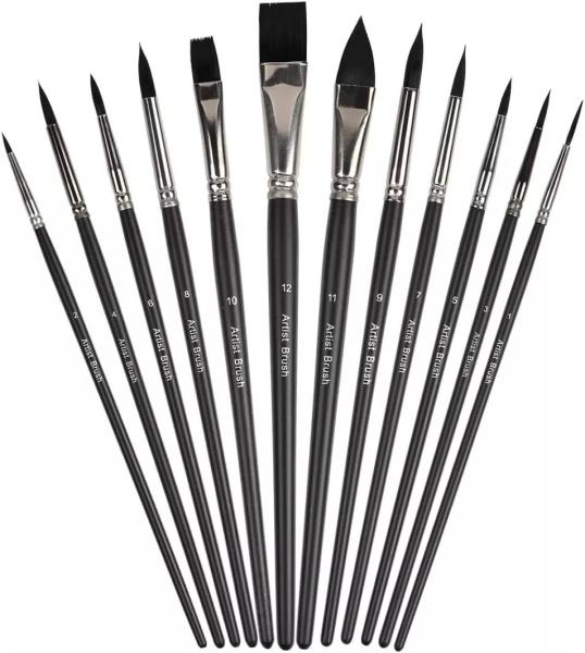 Nylon Hair Acrylic Painting Art Brushes Set Artist Watercolor Face Paint Brush Set