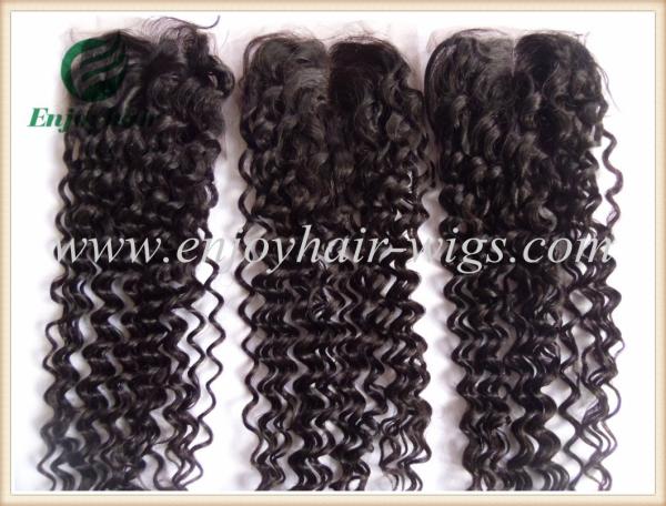 Lace top closure 4''x4'' ,malaysian virgin hair natural color deep wave 10''-24''length