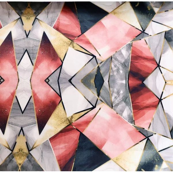 Mediterranean Style Geometric Printed Velvet Fabric For Sofa