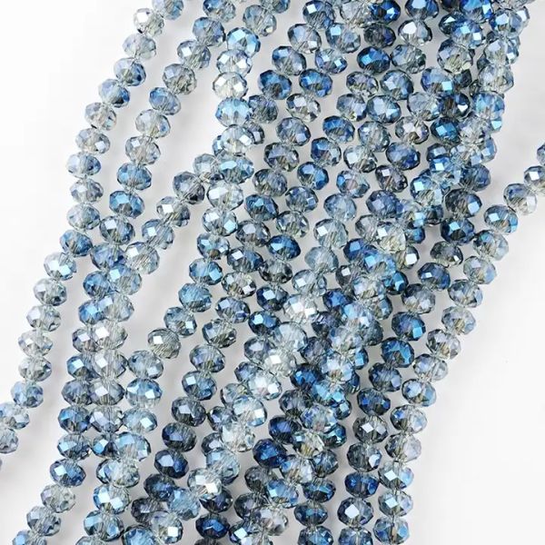 Glass Facetted Beads Lampwork Loose Round Glass Crystal Glass Rondelle Loose Beads
