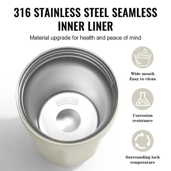 Stainless Steel Modern Car Coffee Cup with Vacuum Insulation Perfect on the Go