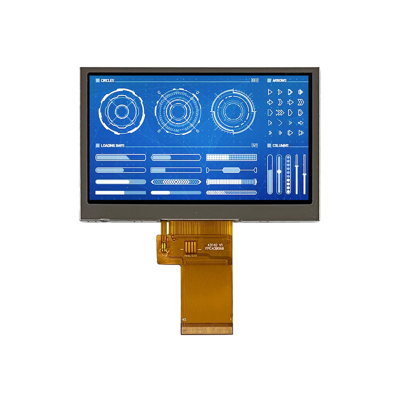 4.3-inch 480x272 SPI+RGB interface ST7701S driver industrial control medical wide temperature semi transparent display screen