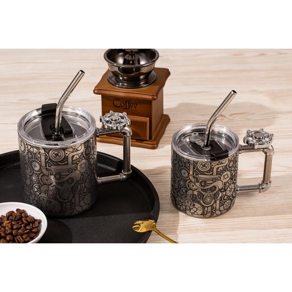 18/8 Кофейная кружка из нержавеющей стали SS304 изолированная кружка для путешествий с ручкой