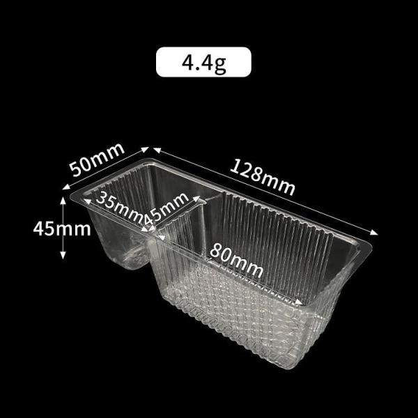 Customizable Plastic Nacho Tray 2 Cavity Rectangular Transparent PET