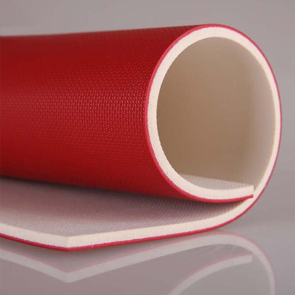 Red Waterproof PVC Vinyl Sports Flooring Anti Bacterial Basketball Venues