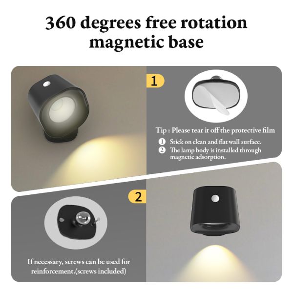 81 71 128mm Portable RGB Sensor LED Wall Light Remote Control Multi Effects Indoor Christmas Party Black White