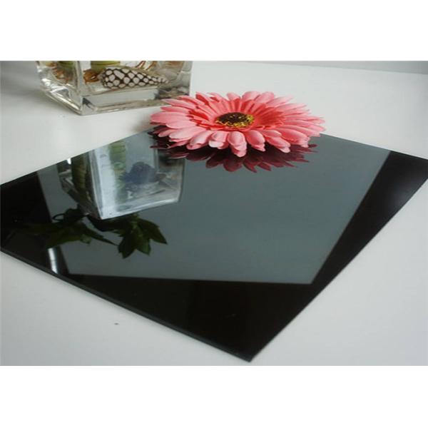4mm - 8mm Thickness Reflective Float Glass Solid Black Reflective Glass
