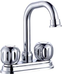 Punho difundido Chrome do torneira 2 do banheiro do arco alto de bronze de