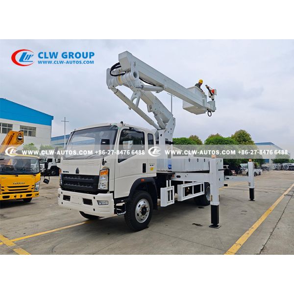 HOWO 18m Insulated Boom Aerial Work Platform Truck with 45kV Insulation Handling Jib