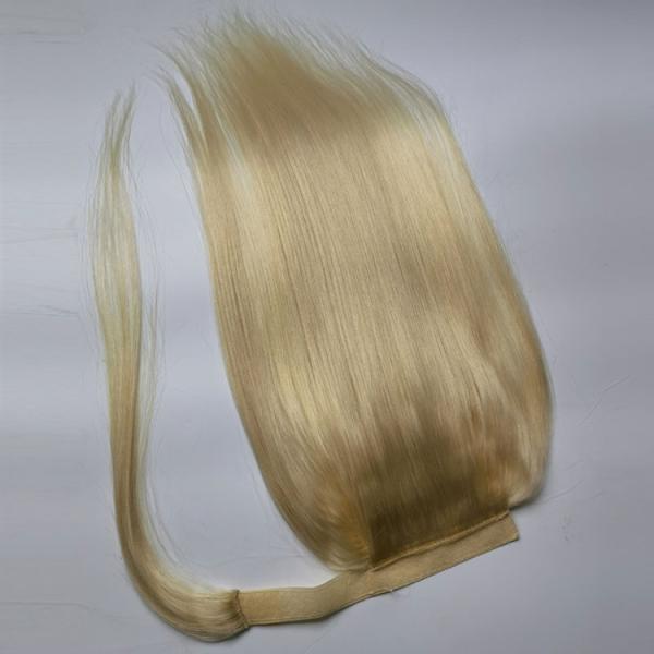 Effortless Weaves Breathable Human Hair Extensions for Styling and Perming Velcro Ponytail Extension