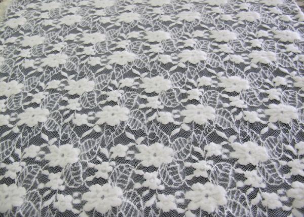 Washable Brushed Floral Lace Stretch Fabric / Nylon Cotton Spandex Fabric CY-LQ0043