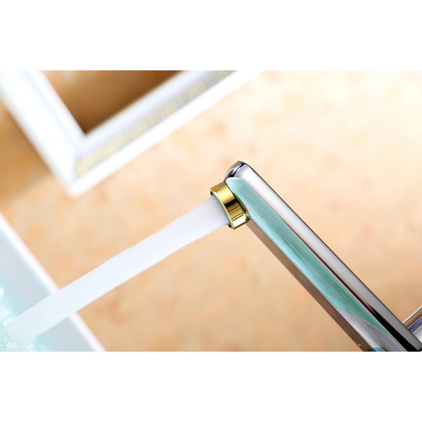 Wall Mounted Bathroom Brushed Gold Brass Basin Mixer with Rotatable Sprayer Water Tap