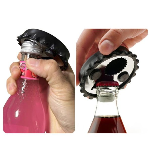 Sublimation Magnetic Bottle Opener With Aluminum Sheet Custom Logo Round Plastic Bottle Opener Fridge Magnet Blanks