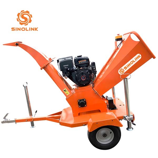 15hp Petrol On Trailer Mounted Wood Chipper Machine Commercial Garden Mini 5 inch
