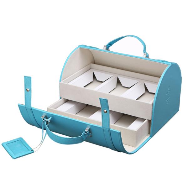 Подарочная коробка Eco магнитных ювелирных изделий дружелюбная упаковывая Pu для того чтобы покрыть кожей пылезащитное