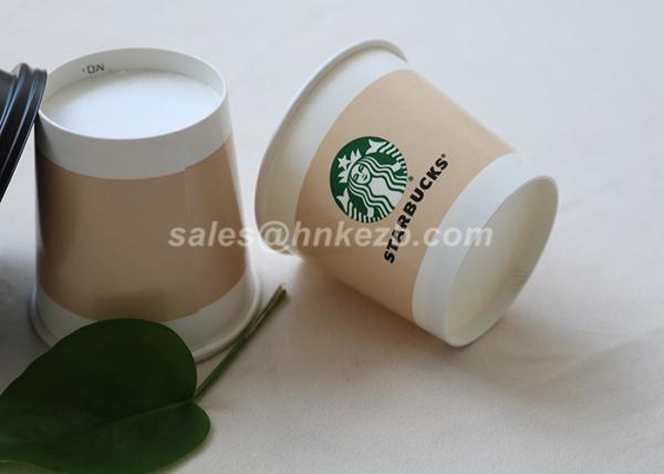 4oz Ice Cream Paper Cups With Lids Custom Logo Printed For Yogurt / Drinking
