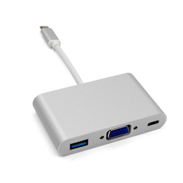 Data Transmission 3.0 Usb Type C To Vga Adapter , 5V 3A Multiport Usb Hub