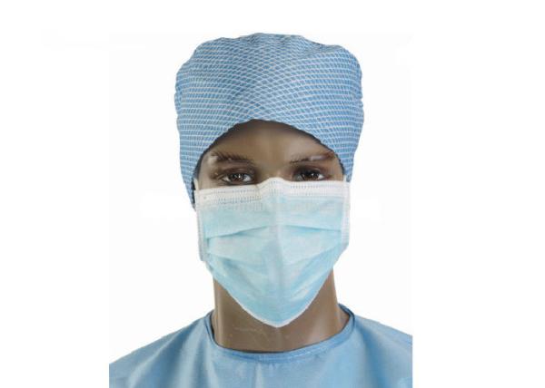 OEM / ODM Blue Face Mask Net Weight 25g PP Non Woven Fabric Material