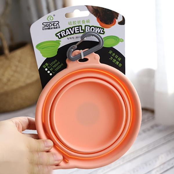 O alimento e a água dobráveis exteriores do cachorrinho rolam prova do escape com grampo de Carabiner