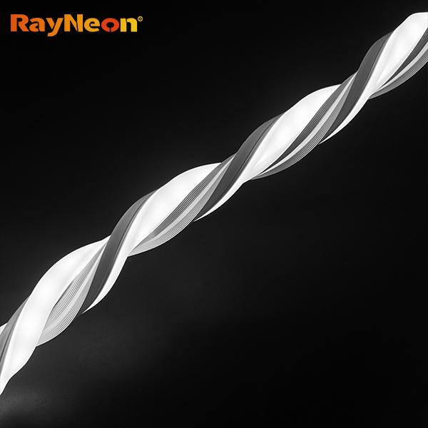 Luz de neón LED flexible de silicona, impermeable, luminosa en tres lados, 12 * 12 mm, luz decorativa de neón para interiores y exteriores
