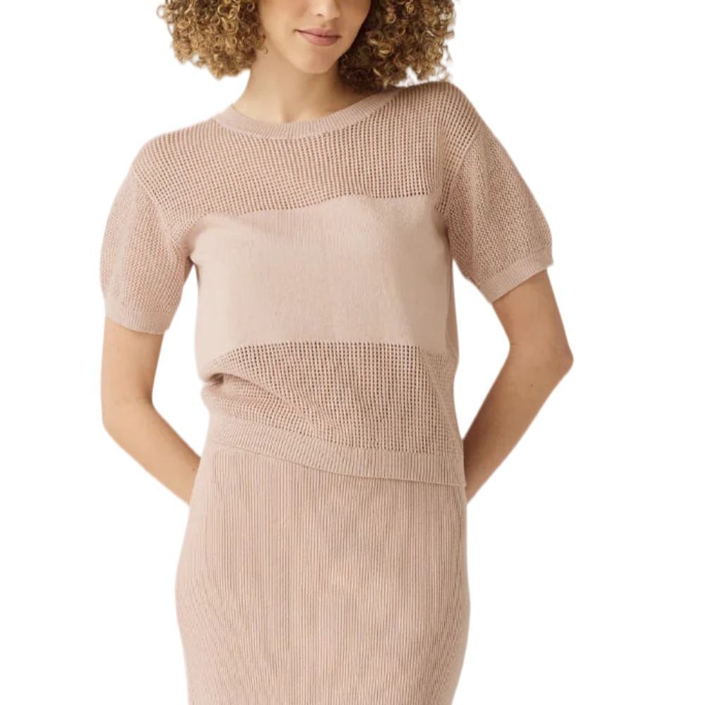 Breathable 100% Cotton Computer Knitted Women's Sweater Knit Top for Casual Summer Wear