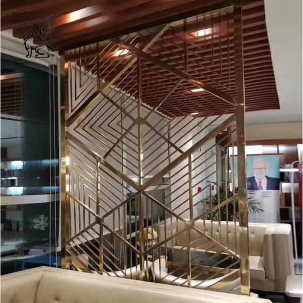 Stainless Steel Screen Room Divider Golden Laser Cut Metal Screen Wall Interior Decoration Wholesale