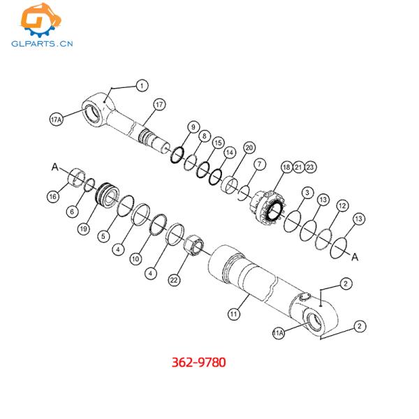 E385 E390F 390D Cat Boom cilindro 1559068 356-0663 362-9780 365-3312 204-4916