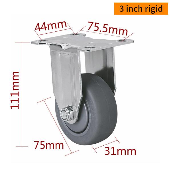 TPE Industrial Metal Casters 3 Inch 75mm Caster Wheels 5723P-57