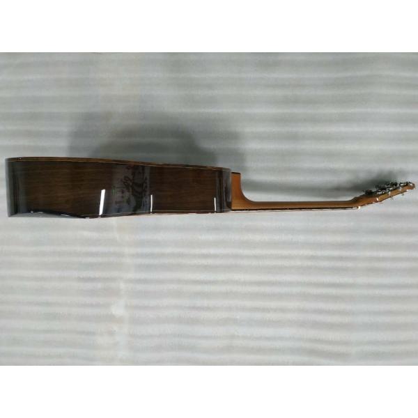 AAAA handmade all Solid ebony wood single cut guitar 14 frets imported wood armrest GA acoustic electric guitar