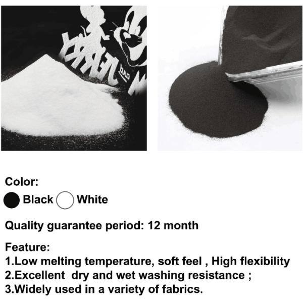 Anti Sublimation Black TPU Hot Melt Powder 1.16g/cm3 For DTF Printer