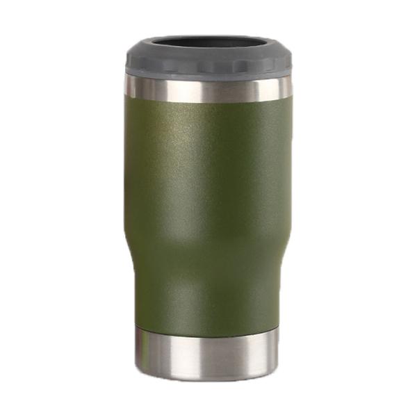 Многоразовый портативный стакан с водой 14 унций вместимостью 15,2 * 8,2 * 7 см Подходит для горячих и холодных напитков Армейский зеленый