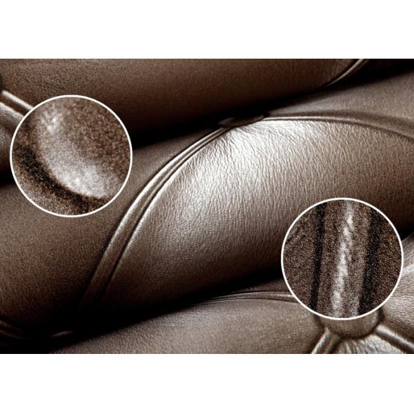 Luxurious Living Room Wallpaper Brown Color with 3D Leather Pattern , 0.53*10M size