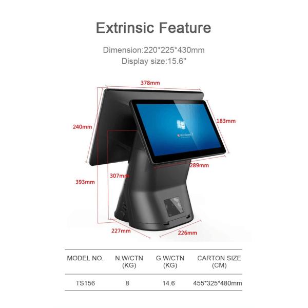 Manufacture POS PC with 15 inch Capacitive Touch Screen and Aluminum Alloy Stand