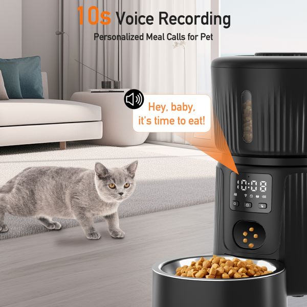 Pet Smart Automatic Food Dispenser 3L Stainless Steel Eco-Friendly Chargeable Battery for Dogs and Cats